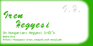 iren hegyesi business card